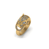 14k SOLID Gold Jaguar diamond Ring - 1.07 CTW