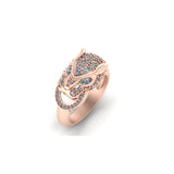 14k SOLID Gold Jaguar diamond Ring - 1.07 CTW