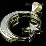 Moon Star Diamond Pendant 10k Real Gold - 1.00 CTW