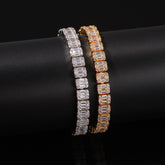 6MM Baguette Diamond Tennis Bracelet 14K Solid Gold