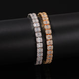 6MM Baguette Diamond Tennis Bracelet 14K Solid Gold
