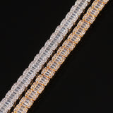 6MM Baguette Diamond Tennis Bracelet 14K Solid Gold