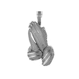 Praying Hands Diamond Pendant 14K Solid Gold - 2.17 CTW