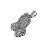 Praying Hands Diamond Pendant 14K Solid Gold - 2.17 CTW