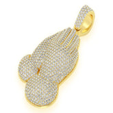 Prayer Hands Diamond Pendant 14K Solid Gold - 8.80 CTW