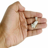 14k Gold Praying Hands Pendant Men's Diamond Cross Charm - 0.90 CTW
