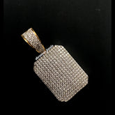 Custom Diamond Dog Tag Pendant 14k Solid Gold - 34.23 CTW