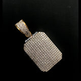 Custom Diamond Dog Tag Pendant 14k Solid Gold - 34.23 CTW