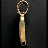 Custom Diamond Dog Tag Pendant 14k Solid Gold - 34.23 CTW