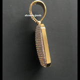 Custom Diamond Dog Tag Pendant 14k Solid Gold - 34.23 CTW