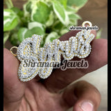 Custom "SYRUS" Letter Diamond Pendant 10K Solid Gold - 3.41 CTW