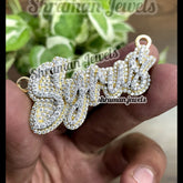 Custom "SYRUS" Letter Diamond Pendant 10K Solid Gold - 3.41 CTW