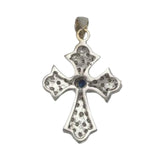 18K Gold Jerusalem Cross Pendant Icy Diamond Men's Necklace - 2.20 CTW