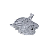 Diamond Lion Pendant VVS 925 Silver Lion Face Charm - 7.04 CTW