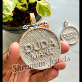 Round 14K Gold Custom Letter Pendant Moissanite Circle Hip Hop Design - 11.86 CTW