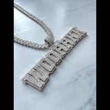 Custom Letter Diamond Pendant 14K Solid White Gold - 16.47 CTW