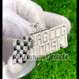 Custom Flag Letter Diamond Pendant 14K Solid White Gold - 1.51 CTW