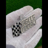 Custom Flag Letter Diamond Pendant 14K Solid White Gold - 1.51 CTW