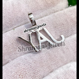 Custom Name Diamond Pendant 10K Solid White Gold - 0.87 CTW