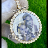 Men's Hip Hop Memory Photo Charm Diamond Pendant - 0.52 CTW