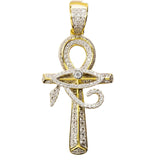 Eye of Horus Diamond Pendant 14K Solid Gold - 0.75 CTW