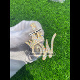 Initial Diamond Pendant Necklace Crown with Custom Letter - 2.39 CTW