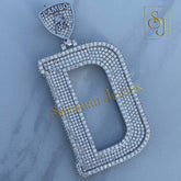 Custom D Initial Letter Diamond icy Pendant - 13.09 CTW