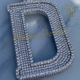 Custom D Initial Letter Diamond icy Pendant - 13.09 CTW