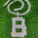 Custom B Letter Diamond Pendant - 39.02 CTW
