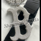 Men's Custom B Initial Letter hip-hop Diamond Pendant - 13.82 CTW