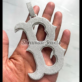 Men's Custom B Initial Letter hip-hop Diamond Pendant - 13.82 CTW