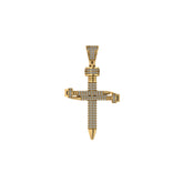 Nail Cross Diamond Pendant 14K Solid Gold - 0.57 CTW
