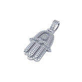 Diamond Hamsa Pendant Icy VVS Moissanite Charm -1.94 CTW