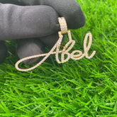 Personalized Abel Pendant 14K solid Gold VVS Diamond - 1.01 CTW