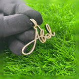 Personalized Abel Pendant 14K solid Gold VVS Diamond - 1.01 CTW