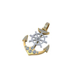 Men's 14K Gold Icy Anchor Pendant Moissanite - 1.9 CTW