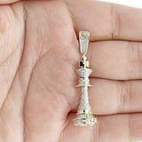 King Chess Piece Diamond Pendant 14k Solid Gold - 1.63 CTW