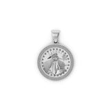 Men's 14K Gold Round Medallion Pendant - 0.49 CTW