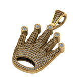 Crown Diamond Pendant 14k Solid Gold - 1.302 CTW