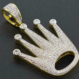 Crown Diamond Pendant 14k Solid Gold - 1.302 CTW