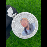 Personalized Photo Round Hip Hop Diamond Pendant - 11.46 CTW