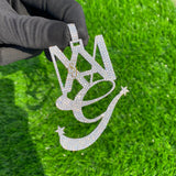 Men's Personalized Diamond Letter Necklace Birthday Charm - 9.35 CTW