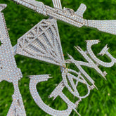 Custom Hip Hop Gang Mafia Gun Name VVS Diamond Pendant - 11.06 CTW