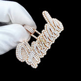 Moissanite Diamond Personalized Name Necklace Statement Piece - 4.41 CTW