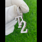 Custom T2 Letter Diamond iced out Pendant 14K Solid Gold - 1.33 CTW
