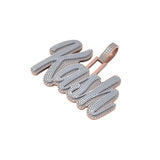 Custom Gold Letter Pendant 2-Layer Design - 14.11 CTW