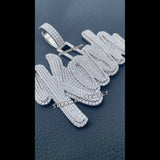 Custom Gold Letter Pendant 2-Layer Design - 14.11 CTW