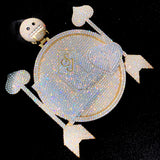 Diamond Round Heart Pendant Unique Arrow Charm - 39.51 CTW