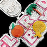 Florida Pendant VVS Diamonds 14K solid Gold - 9.40 CTW