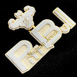 Diamond Pit Bull Pendant 14K solid Gold - 23.70 CTW